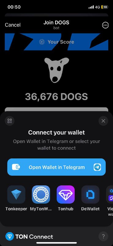 卧槽，狗子币可以绑定TG钱包了，估计要发币上大所了，没领取的没领的赶紧领取！DOGS火爆出现了几个仿盘也是TG号就能免费领DOGS本尊